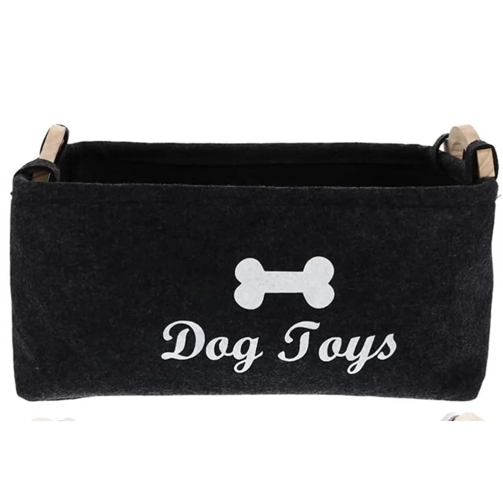 Unbranded Dog Toys Storage Basket Black, Gray